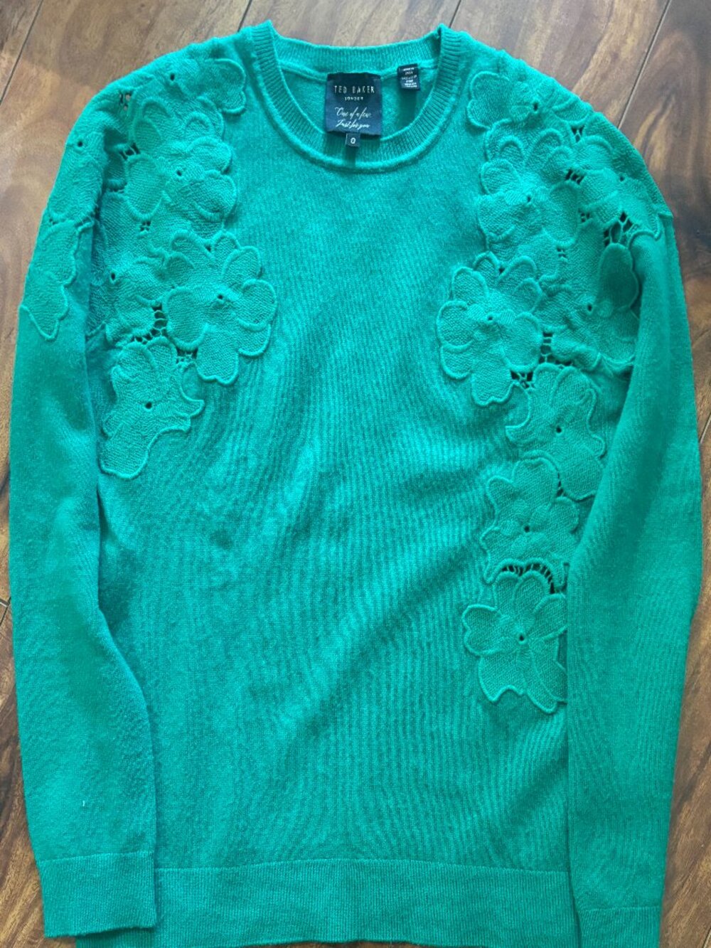 Ted Baker Sweater, Green with floral pattern size 0